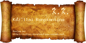 Kállai Konstantina névjegykártya